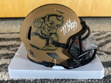 Myles Garrett Signed Browns STS Mini Helmet Beckett Auth Brownie Elf With Visor