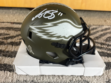 AJ Brown Autographed Philadelphia Eagles 22 Salute Mini Helmet Beckett