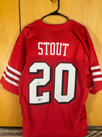 Upton Stout Signed San Francisco 49ers Custom Jersey Beckett Witnessed