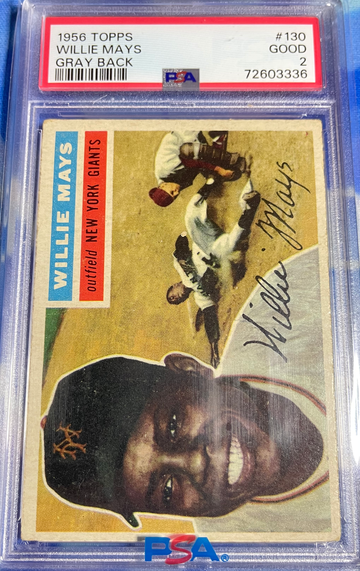 1956 Topps Gray Back Willie Mays PSA 2