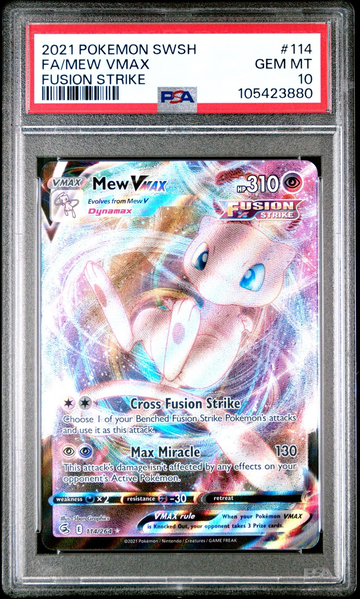 2021 POKEMON SWSH FA/MEW VMAX FUSION STRIKE PSA 10