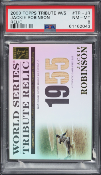 2003 Topps Tribute Jackie Robinson Relic PSA 8