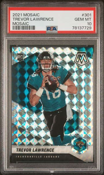 2021 Panini Mosaic Silver Mosaic Trevor Lawrence PSA 10 RC Jacksonville Jaguars