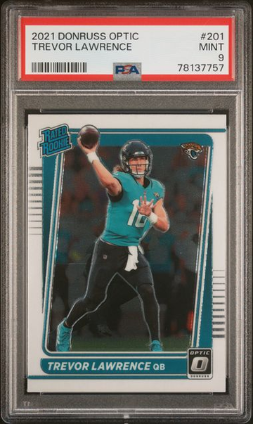 2021 Donruss Optic Rated Rookie Trevor Lawrence PSA 9 RC Jacksonville Jaguars