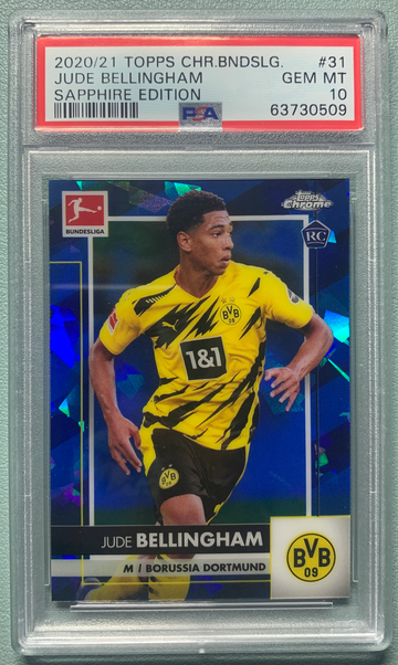2020 Jude Bellingham RC Topps Chrome Sapphire Bundesliga PSA 10