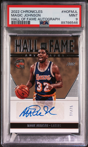 2022 Chronicles- Magic Johnson- Hall of Fame Autograph - /75 - PSA 9