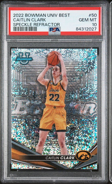 2022 Bowman University Best- Caitlin Clark- Speckle Refractor- PSA 10