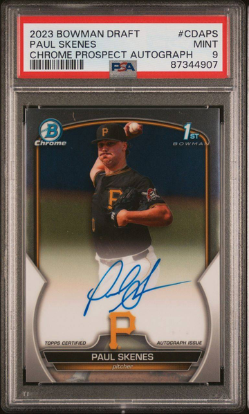 2023 Bowman Draft- Paul Skenes- Chrome Prospect Autograph- PSA 9
