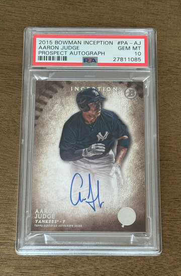 2015 Bowman Inception - Aaron Judge- Prospect Autograph- PSA 10