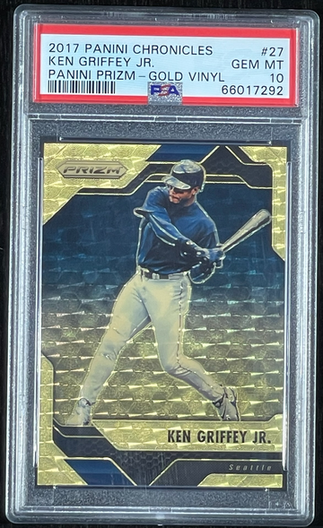 KEN GRIFFEY JR. 2017 Panini Chronicles Panini Prizm Gold Vinyl #4/5 #27 PSA GEM MINT 10 POP 1 🔥🔥🔥