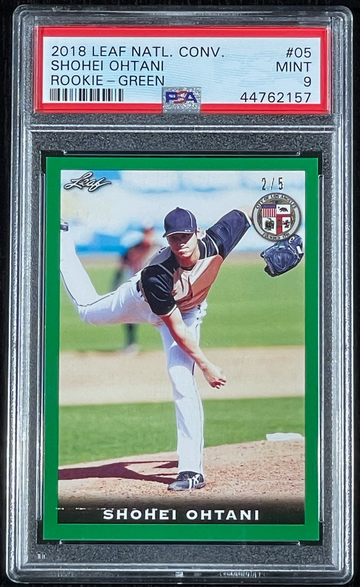 Shohei Ohtani Rare 2018 Leaf NSCC #2/5 Rookie-Green #05 PSA MINT 9 POP 1 50/50 Club MLB MVP 🔥🔥🔥