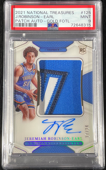Jeremiah Robinson-Earl 2021 National Treasures Rookie Patch On-Card Autographed Gold FOTL #17/24 #125 PSA MINT 9 🔥🔥🔥