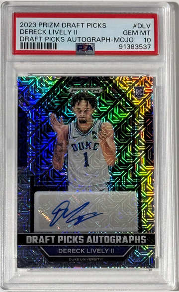 Dereck Lively 2023 Prizm Draft Picks Autograph Mojo #17/25 #DPA-DLV Rookie Card PSA 10 🔥🔥🔥