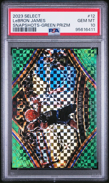 LeBron James 2023 Panini Select Snapshots Green Prizm #1/5 #12 PSA Gem Mint 10 🔥🔥🔥
