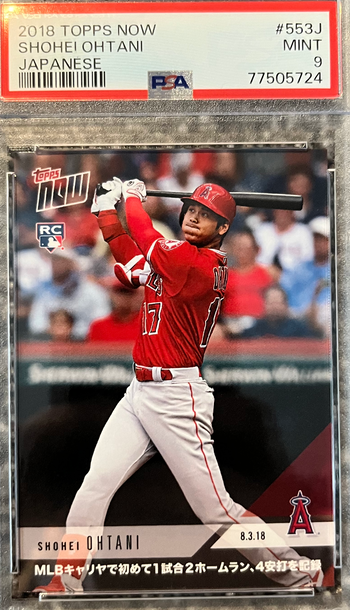 2018 Topps Now Japanese #553J Shohei Ohtani Angels RC Rookie PSA 9 MINT