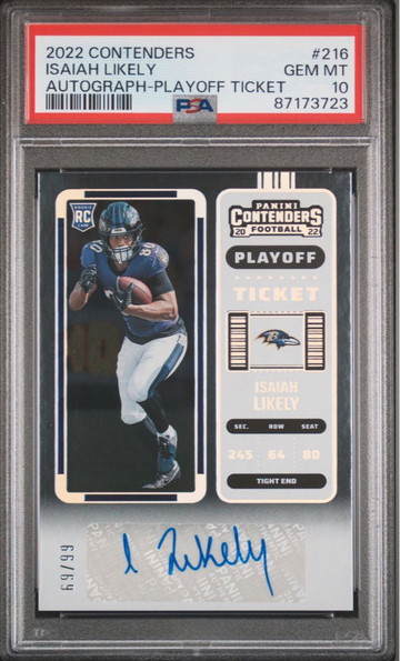 2022 contenders isiah likely vertical playoff ticket 69/99 psa 10!