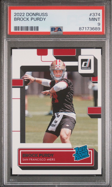 2022 donruss brock purdy rated rookie psa 9