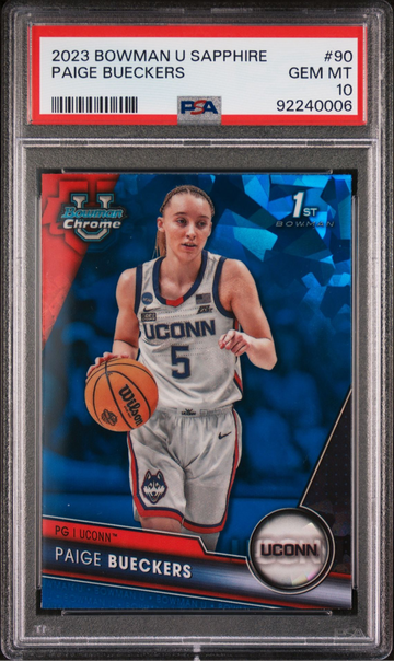 2023 bowman chrome university sapphire paige bueckers psa 10! low pop!