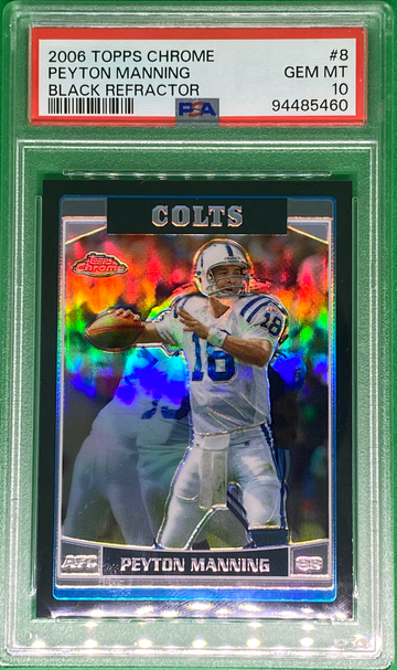 2006 topps chrome peyton manning black refractor /199 psa 10 pop 4!