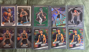 10X Victor Wembanyama 2023 Rookie RC Prizm Topps Chrome Mosaic Revolution Lot.