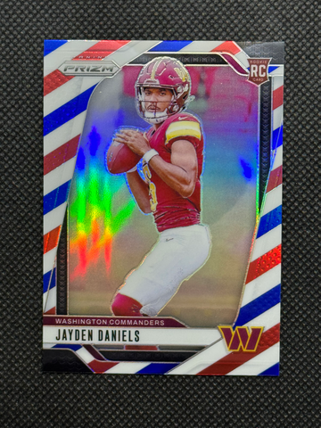 2024 Prizm NFL Jayden Daniels Red White and Blue Prizm RC Rookie