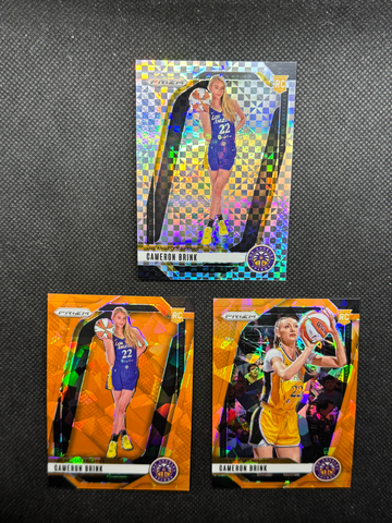 3X 2024 Panini Prizm Cameron Brink Checkerboard SSP Orange Ice Lot