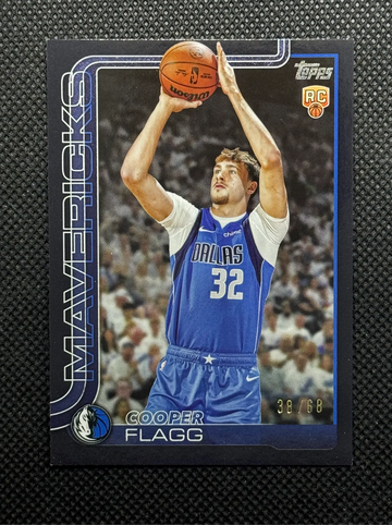 2025 Topps Basketball Cooper Flagg Black Rookie RC #38/68.  