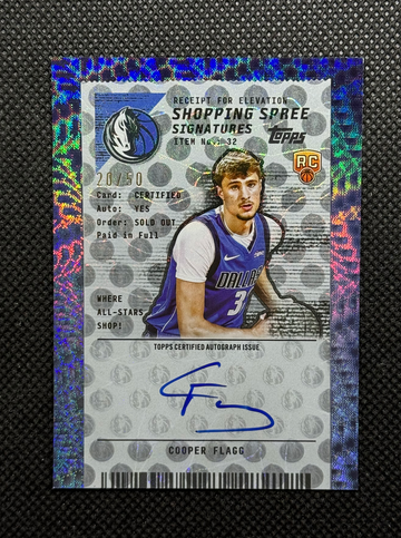 2025 Topps Cooper Flagg Rookie Shopping Spree On Card Auto #20/50
