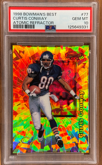 1998 Bowman’s Best #77 Curtis Conway Atomic Refractor /100 PSA10 Pop 1