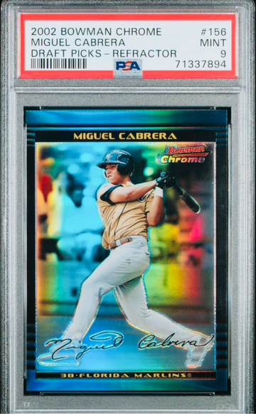2002 Bowman Chrome Miguel Cabrera Refractor /300 PSA 9