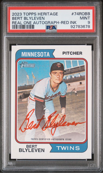 2023 Topps Heritage Bert Blyleven Red Ink Auto /74 PSA 9