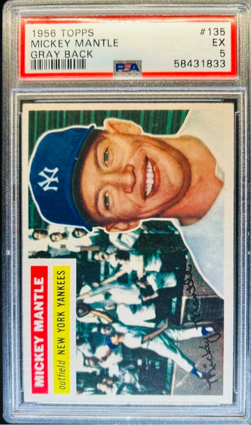 1956 Topps Mickey Mantle PSA 5 Gray Back