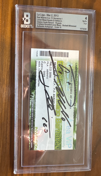 Cristiano Ronaldo & Leonel Messi Autographed Game Ticket La Liga 3/2/13 BGS Auto 10 BGS ticket 4