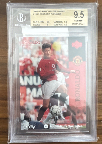 2003 UPPER DECK MANCHESTER UNITED #13 CRISTIANO RONALDO RC BGS 9.5