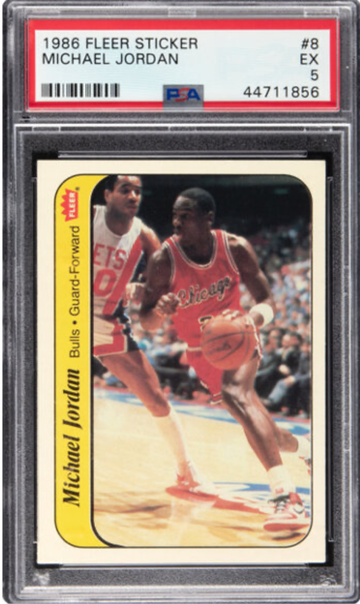1986 Fleer Sticker Michael Jordan PSA 5