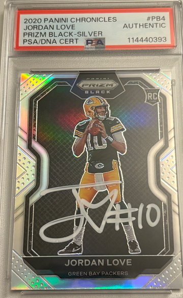 2020 Jordan Love Auto RC Panini Prizm Black- Silver PSA 10 