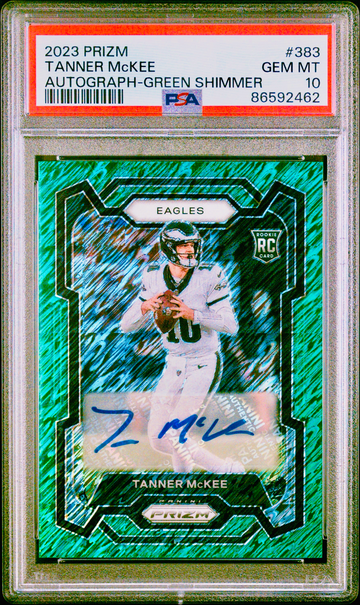2023 Prizm TANNER MCKEE Rookie Green Shimmer Auto /5 PSA 10