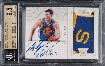 2012 National Treasures Klay Thompson ROOKIE PATCH AUTO /199 #110 BGS 9.5 GEM