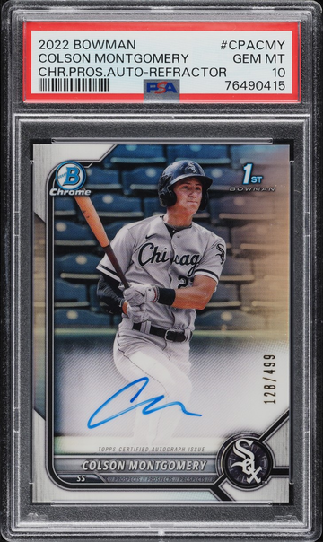 2022 BOWMAN CHROME REFRACTOR MONTGOMERY ROOKIE AUTO /499 PSA 10 GEM MINT