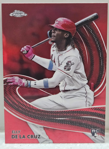 2024 Topps Chrome Elly De La Cruz Strokes Red RC /5 SSP Insert Cincinnati Reds Rookie
