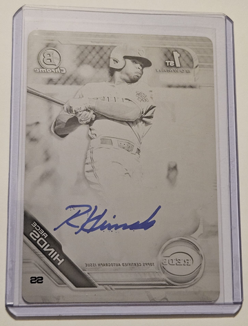 2019 Bowman Draft Rece Hinds 1/1 Black Printing Plate 1st Auto Reds