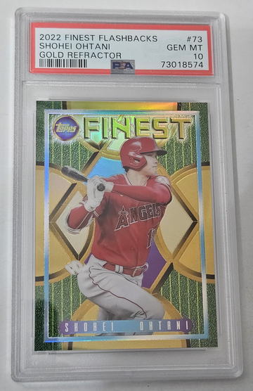 2022 Finest Flashbacks Shohei Ohtani Gold Refractor /50 PSA 10 #73