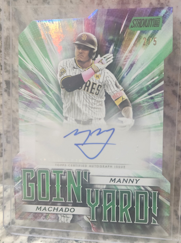 2025 Stadium Club Manny Machado Goin' Yard! /5 Die Cut Auto Green #GYA-MM Padres