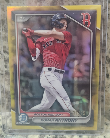2024 Bowman Draft Roman Anthony Yellow Refractor /75 Boston Red Sox SP #BD-19