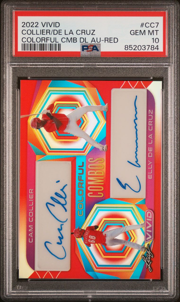2022 Vivid Elly De La Cruz Cam Collier Dual Auto Red PSA 10
