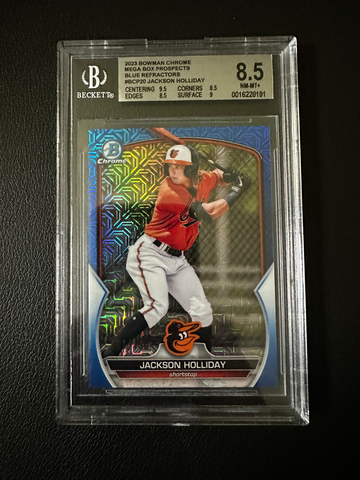 2023 Bowman Chrome Mega Box Jackson Holliday /150 Blue BGS 8.5