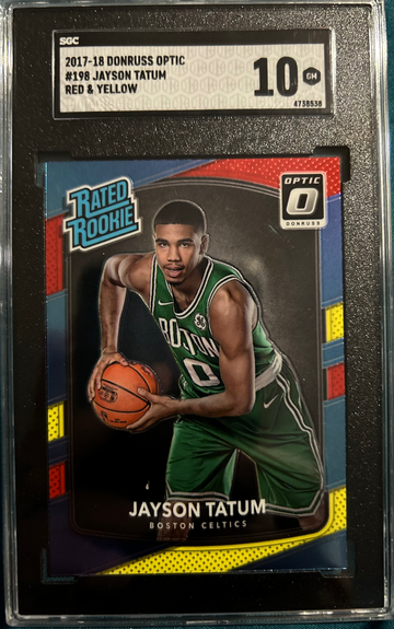 2017 Donruss Optic 198 Jayson Tatum Red Yellow