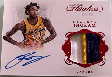 2017-18 Panini Flawless - Flawless Patch Autographs Ruby #FP-BI Brandon Ingram /15