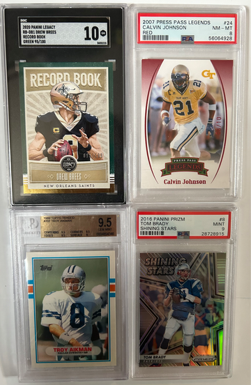 Football Mix Lot Johnson /10 Brees Aikman Brady 