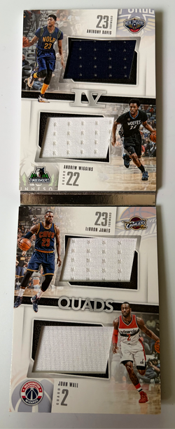 Lebron James 2015-16 Panini Preferred - Quads Booklets LeBron James, Anthony Davis, Andrew Wiggins #Q-NO1 /149
